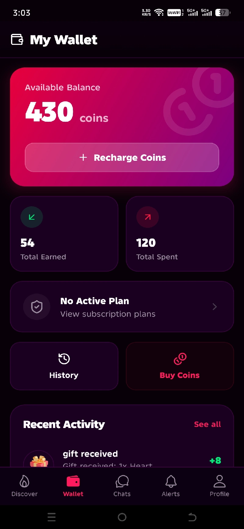 App Interface Left